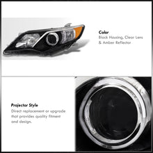 Load image into Gallery viewer, Toyota Camry 2012-2014 Factory Style Headlights Black Housing Clear Len Amber Reflector