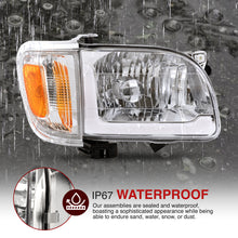 Load image into Gallery viewer, Toyota Tacoma 2001-2004 LED DRL Bar Factory Style Headlights + Bumpers + Corners Chrome Housing Clear Len Amber Reflector