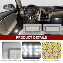 Load image into Gallery viewer, Tesla Model S 2012-2021 / 3 2017-2023 / X 2016-2021 / Y 2020-2023 2-Piece Left & Right Interior White SMD LED Door Courtesy Lights Clear Len