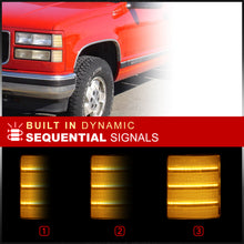 Load image into Gallery viewer, GMC C/K 1500 2500 3500 1994-2000 Sequential LED Corner Lights Black Housing Clear Lens