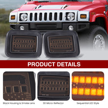 Load image into Gallery viewer, Hummer H2 2003-2009 Sequential LED Turn Signal Light(Amber) LED Parking Light(White) Smoke Lens