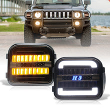 Load image into Gallery viewer, Hummer H3 2006-2010 Sequential LED Turn Signal Light(Amber) LED Parking Light(White) Smoked Lens