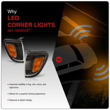 Load image into Gallery viewer, Toyota Tacoma 2001-2004 Factory Style Corners Black Housing Clear Len Amber Reflector