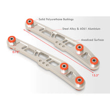 Load image into Gallery viewer, JDM Sport Acura Integra 1994-2001 / Honda Civic 1988-1995 / CRX 1988-1991 / Del Sol 1993-1997 Rear Lower Control Arms Polished with Red Bushings