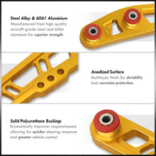 Load image into Gallery viewer, JDM Sport Acura Integra 1994-2001 / Honda Civic 1988-1995 / CRX 1988-1991 / Del Sol 1993-1997 Rear Lower Control Arms Gold with Red Bushings