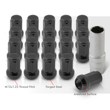 Load image into Gallery viewer, M12 x 1.25 OEM Style Steel Lug Nuts Gunmetal Chrome (20 Piece)