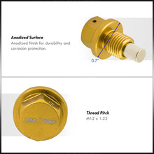 Load image into Gallery viewer, Oil Pan Magnetic Bolt with Gasket M12 x 1.25 Gold for Infiniti/Lexus/Nissan/Toyota