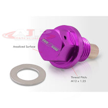 Load image into Gallery viewer, Oil Pan Magnetic Bolt with Gasket M12 x 1.25 Purple for Infiniti/Lexus/Nissan/Toyota
