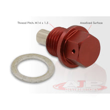 Load image into Gallery viewer, Oil Pan Magnetic Bolt with Gasket M14 x 1.5 Red for Acura/Dodge/Ford/Honda/Hyundai/Izuzu/Jeep/Kia/Mazda/Mitsubishi