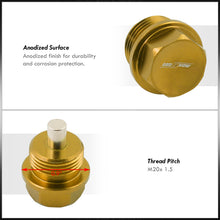 Load image into Gallery viewer, Oil Pan Magnetic Bolt with Gasket M20 x 1.5 Gold for Subaru