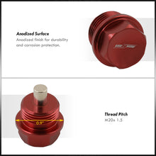 Load image into Gallery viewer, Oil Pan Magnetic Bolt with Gasket M20 x 1.5 Red for Subaru