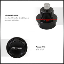 Load image into Gallery viewer, Oil Pan Magnetic Bolt with Gasket M16 x 1.5 Black