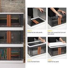 Load image into Gallery viewer, AJP Distributors 3 Pack of 8.5 GAL Stackable Storage Bins with Lids & Wheels, Plastic Collapsible Tote, Folding Box Storage Container, Stacking Wardrobe Closet Organizer For Home Office Clothing Books