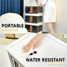 Load image into Gallery viewer, AJP Distributors 3 Pack of 8.5 GAL Stackable Storage Bins with Lids & Wheels, Plastic Collapsible Tote, Folding Box Storage Container, Stacking Wardrobe Closet Organizer For Home Office Clothing Books