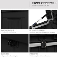 Load image into Gallery viewer, AJP Distributors 230 Gallon Outdoor Storage Box, Rain Waterproof Resin Deck Box, Lockable Large Storage Container for Patio Furniture, Cushions, Garden Tools, Sports Equipment and Pool Supplies Black