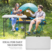 Load image into Gallery viewer, AJP Distributors 3 Foot Portable Plastic Square Folding Card Table 3FT 34" Half Foldable Heavy Duty Top w/ Carry Handle - Indoor Outdoor Camping Picnic Party Wedding Dining Office Event Meeting White