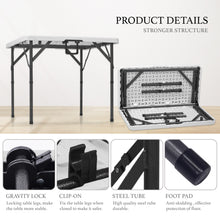 Load image into Gallery viewer, AJP Distributors 3 Foot Portable Plastic Square Folding Card Table 3FT 34" Half Foldable Heavy Duty Top w/ Carry Handle - Indoor Outdoor Camping Picnic Party Wedding Dining Office Event Meeting White