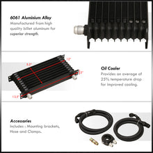 Load image into Gallery viewer, Universal 9 Row Oil Cooler Kit Black with Sandwich Plate (Black/Black Fittings)
