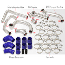 Load image into Gallery viewer, Honda CRZ 2010-2016 Bolt-On Aluminum Polished Piping Kit + Blue Couplers