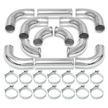 Load image into Gallery viewer, Universal 3" 12 Pieces Aluminum Piping Kit Polished (x2 Straight / x6 90 Degree Long / x4 90 Degree Short)