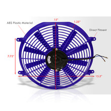 Load image into Gallery viewer, Universal 14&quot; Radiator Fan Blue
