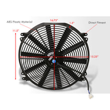 Load image into Gallery viewer, Universal 16" Radiator Fan Black