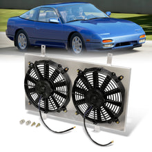 Load image into Gallery viewer, Nissan 240SX 1989-1994 M/T SR20 Aluminum Radiator Dual Fan Shroud
