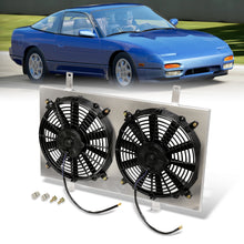 Load image into Gallery viewer, Nissan 240SX 1989-1994 M/T SR20 Aluminum Radiator Dual Fan Shroud