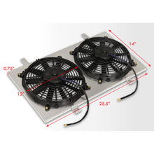 Load image into Gallery viewer, Nissan 240SX 1989-1994 M/T SR20 Aluminum Radiator Dual Fan Shroud