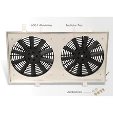 Load image into Gallery viewer, Nissan 240SX S13 KA24DE CA18DET RB20DET 1989-1994 M/T Aluminum Radiator Dual Fan Shroud