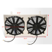 Load image into Gallery viewer, Nissan 240SX S13 KA24DE CA18DET RB20DET 1989-1994 M/T Aluminum Radiator Dual Fan Shroud