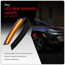 Load image into Gallery viewer, Chevy Equinox (Gen III) 2022-2024 Front Amber LED Side Marker Lights Smoked Lens