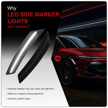 Load image into Gallery viewer, Chevy Equinox (Gen III) 2022-2024 Front White LED Side Marker Lights Smoked Lens