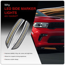 Load image into Gallery viewer, Dodge Durango 2021-2025 Front White LED Side Marker Lights Clear Lens