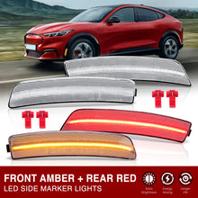 Load image into Gallery viewer, Ford Mustang Mach-E 2021-2024 Chrome Housing Clear Lens Front Amber Rear Red LED Side Marker