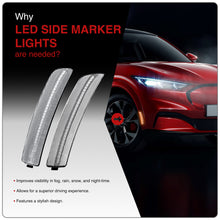 Load image into Gallery viewer, Ford Mustang Mach-E 2021-2024 Chrome Housing Clear Lens Front Amber Rear Red LED Side Marker