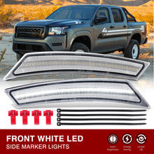 Load image into Gallery viewer, Nissan Frontier 2022-2024 Front White LED Side Marker Lights Clear Lens