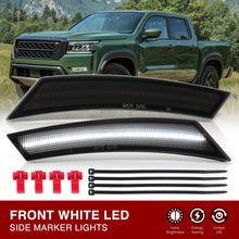 Load image into Gallery viewer, Nissan Frontier 2022-2024 Front White LED Side Marker Lights Smoked Lens