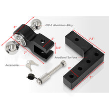 Load image into Gallery viewer, Universal 2" Adjustable Ball Tow Hitch Black