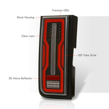 Load image into Gallery viewer, Hummer H2 2003-2009 LED Tail Lights Black Housing Clear Len