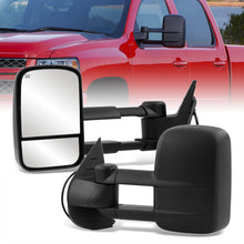 Load image into Gallery viewer, Chevrolet Silverado 2007-2013 / Suburban Tahoe 2007-2014 / GMC Sierra 2007-2013 Telescopic Extendable Heated Power Towing Mirrors Black