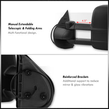 Load image into Gallery viewer, Chevrolet Silverado 2007-2013 / Suburban Tahoe 2007-2014 / GMC Sierra 2007-2013 Telescopic Extendable Heated Power Towing Mirrors Black