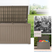 Load image into Gallery viewer, AJP Distributors 230 Gallon Outdoor Storage Box, Rain Waterproof Resin Deck Box, Lockable Large Storage Container for Patio Furniture, Cushions, Garden Tools, Sports Equipment and Pool Supplies Taupe