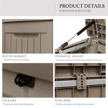 Load image into Gallery viewer, AJP Distributors 230 Gallon Outdoor Storage Box, Rain Waterproof Resin Deck Box, Lockable Large Storage Container for Patio Furniture, Cushions, Garden Tools, Sports Equipment and Pool Supplies Taupe