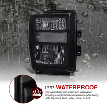 Load image into Gallery viewer, Ford F250 F350 F450 F550 Super Duty 2008-2010 Factory Style Headlights Black Housing Clear Len Clear Reflector