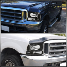 Load image into Gallery viewer, Ford F250 F350 F450 F550 Super Duty 1999-2004 / Excursion 2000-2004 Factory Style Headlights + Bumpers Black Housing Clear Len Clear Reflector