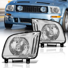 Load image into Gallery viewer, Ford Mustang 2005-2009 Factory Style Headlights Chrome Housing Clear Len Clear Reflector