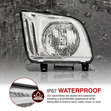 Load image into Gallery viewer, Ford Mustang 2005-2009 Factory Style Headlights Chrome Housing Clear Len Clear Reflector
