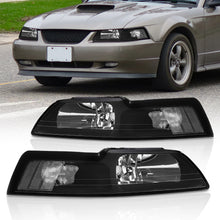Load image into Gallery viewer, Ford Mustang 1999-2004 Factory Style Headlights Black Housing Clear Len Clear Reflector
