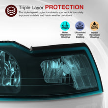 Load image into Gallery viewer, Ford Mustang 1999-2004 Factory Style Headlights Black Housing Clear Len Clear Reflector